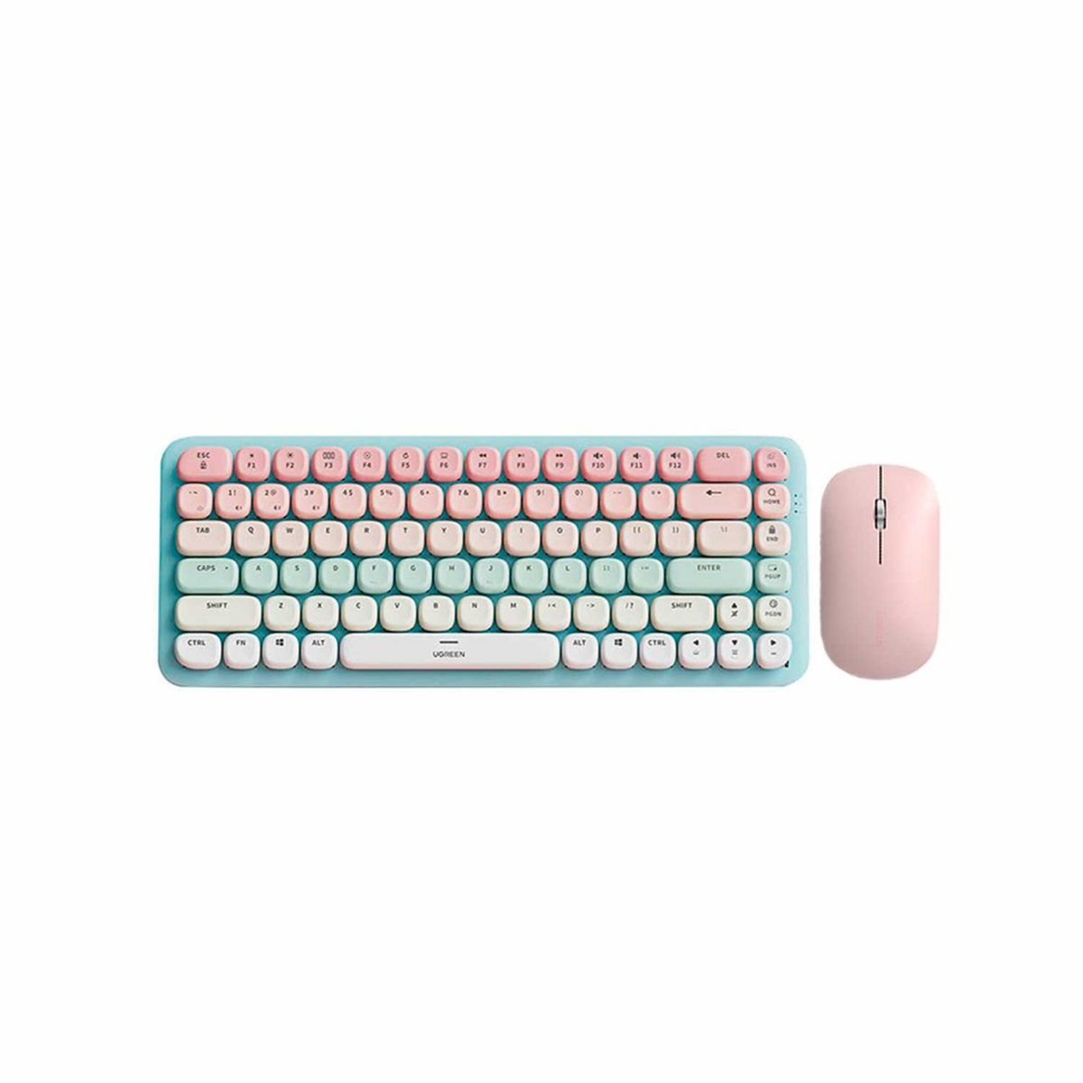 UGREEN - Teclado Mechanical+Mouse Ugreen Wireless 2.4Ghz+Bt 5.0 Pink-Mod 25178