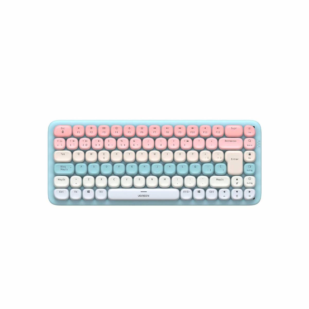 UGREEN - Teclado Mechanical+Mouse Ugreen Wireless 2.4Ghz+Bt 5.0 Pink-Mod 25178