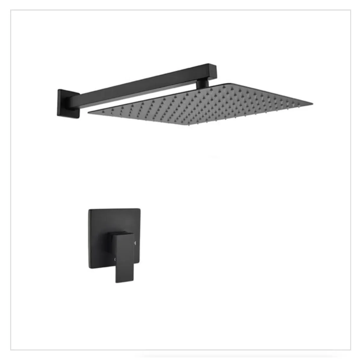 APACHE - Combo Set Mezcladora y Ducha 8 pulgadas Acero Inoxidable Negro Mate