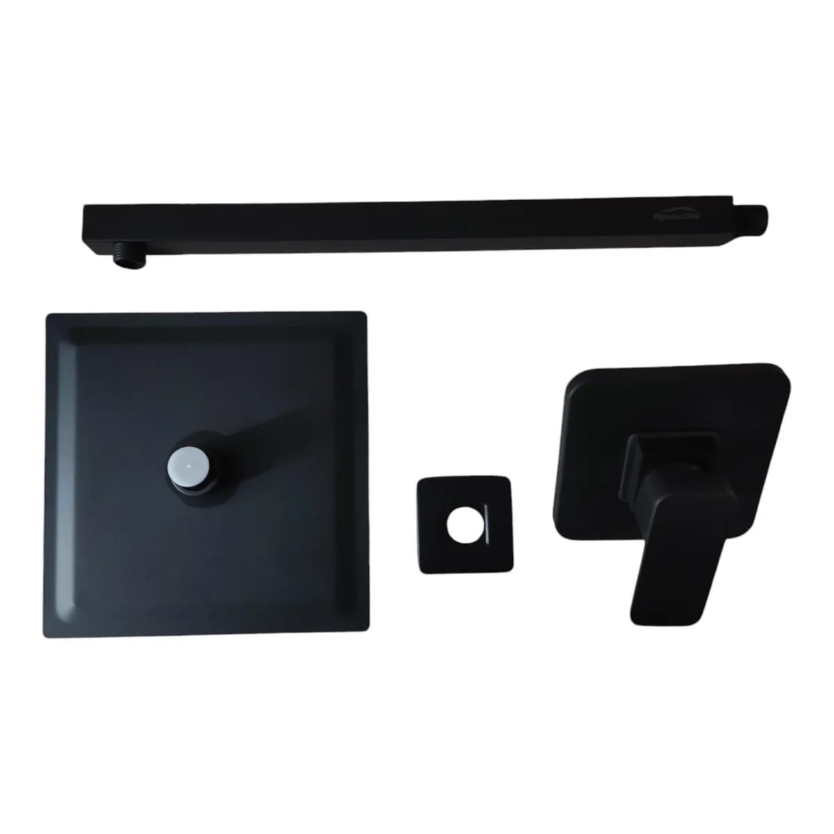 APACHE - Combo Set Mezcladora y Ducha 8 pulgadas Acero Inoxidable Negro Mate