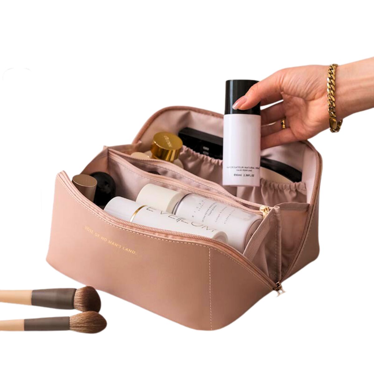 HYGGE - Neceser Porta Cosméticos de Cuero PU Portátil con Asa