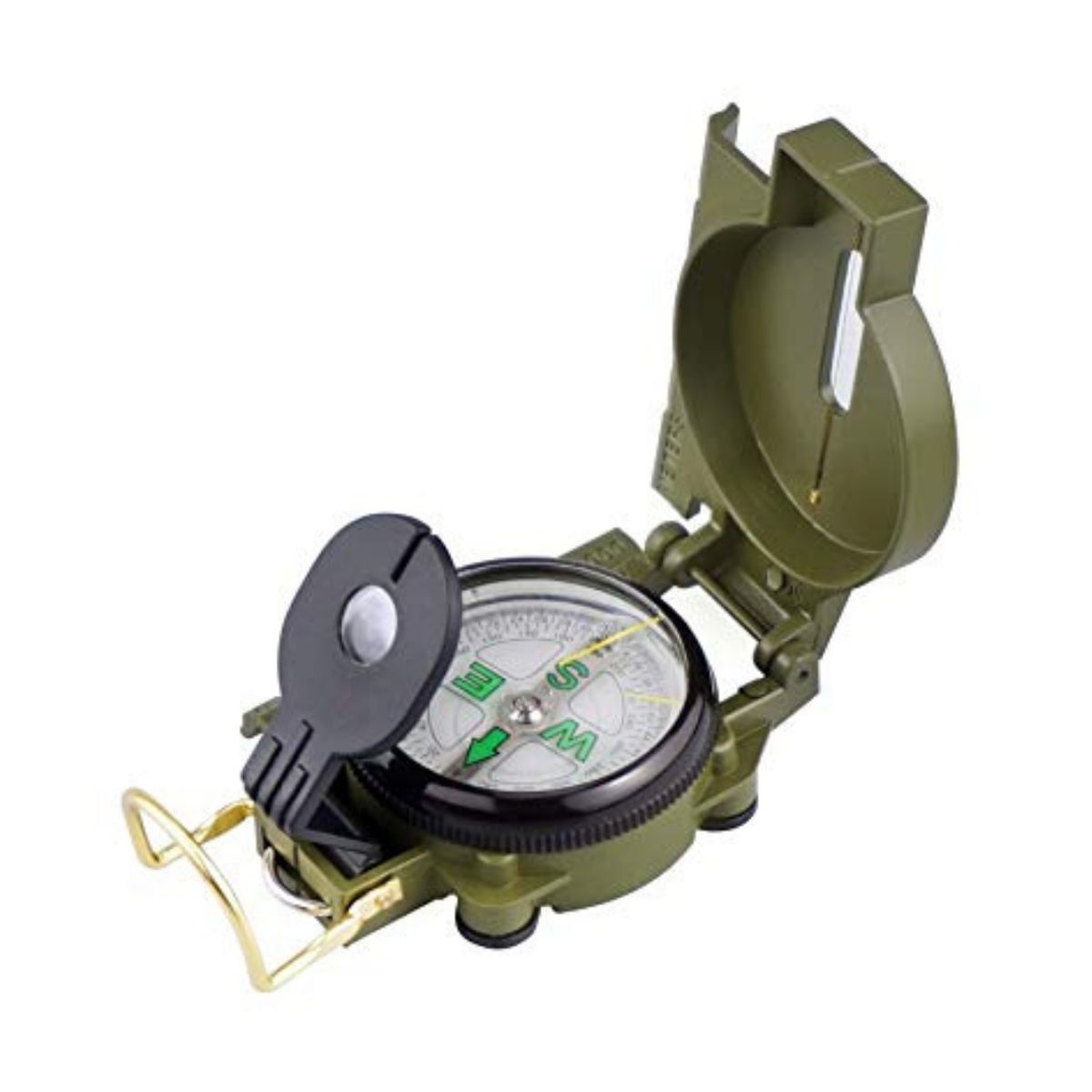 GENERICO - Brújula Lensatic Compass - Estilo Militar Metal Verde