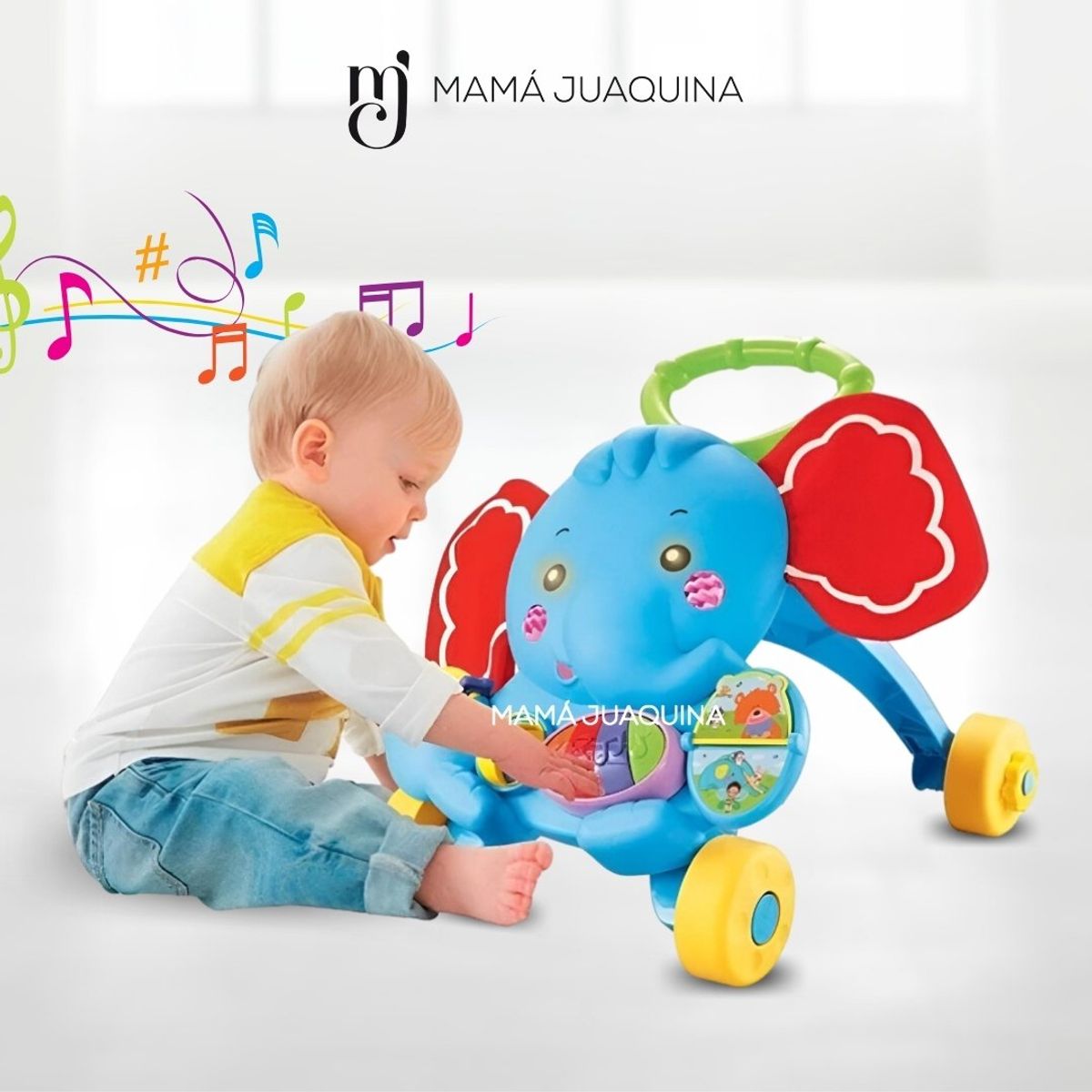 BABY - Caminador Musical «SWEET WALK» Elephant Light Blue