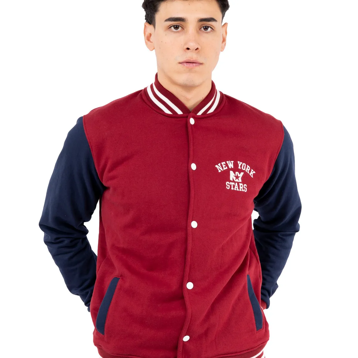 NEW YORK STARS - Casaca baseball New York Stars-Guinda