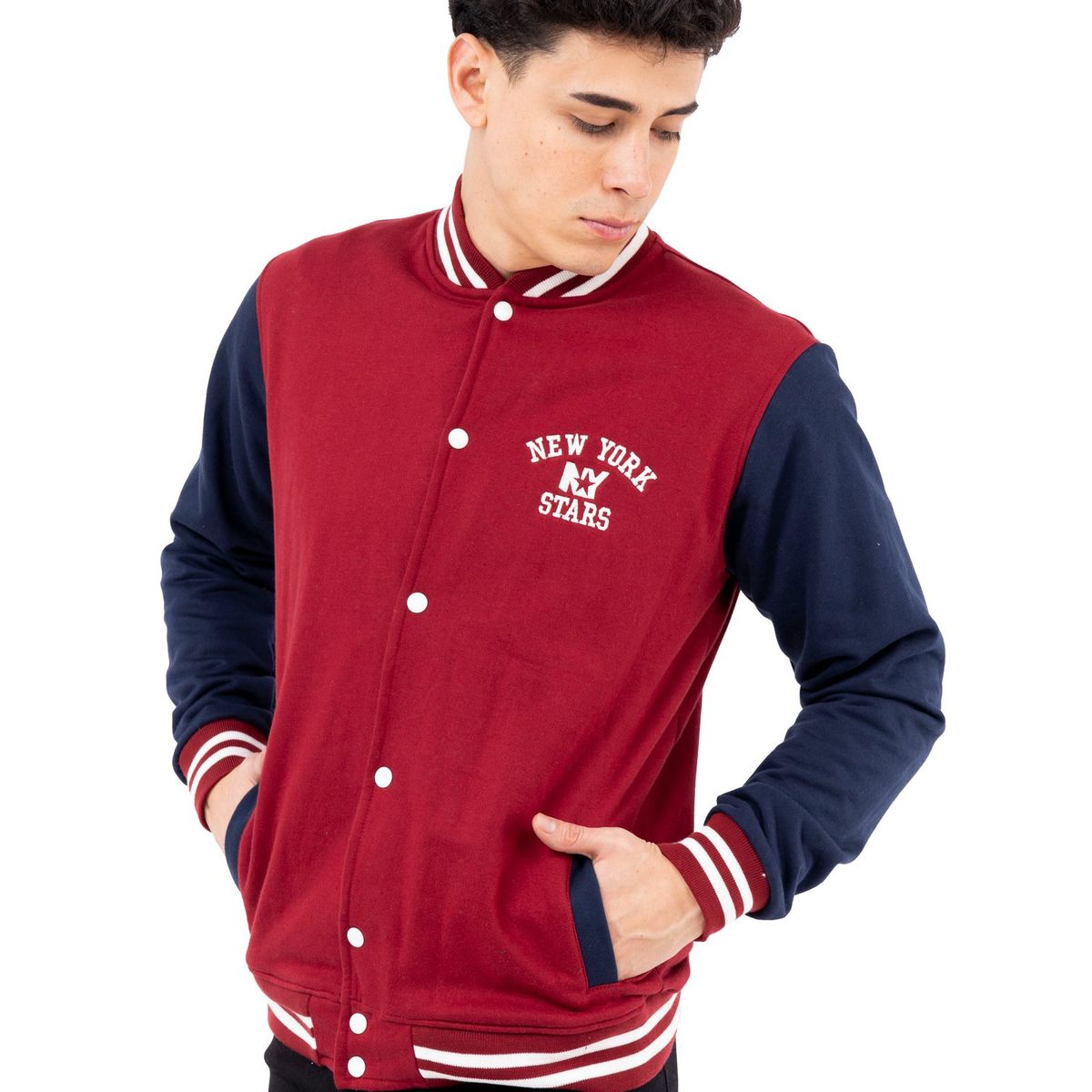 NEW YORK STARS - Casaca baseball New York Stars-Guinda