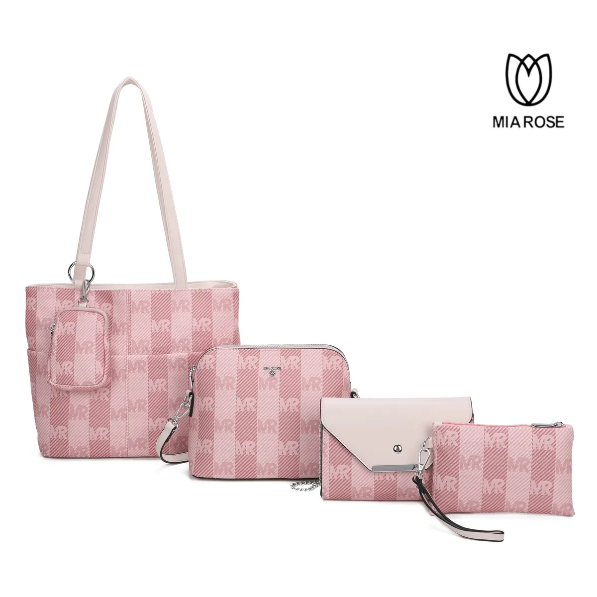 MIA ROSE - CARTERA ALESSIA SET DE 5PCS CARTERA+BOLSO+MORRAL+NECESER+MONEDERO