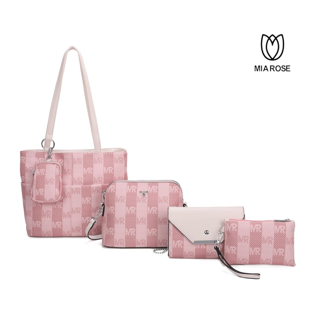 MIA ROSE - CARTERA ALESSIA SET DE 5PCS CARTERA+BOLSO+MORRAL+NECESER+MONEDERO