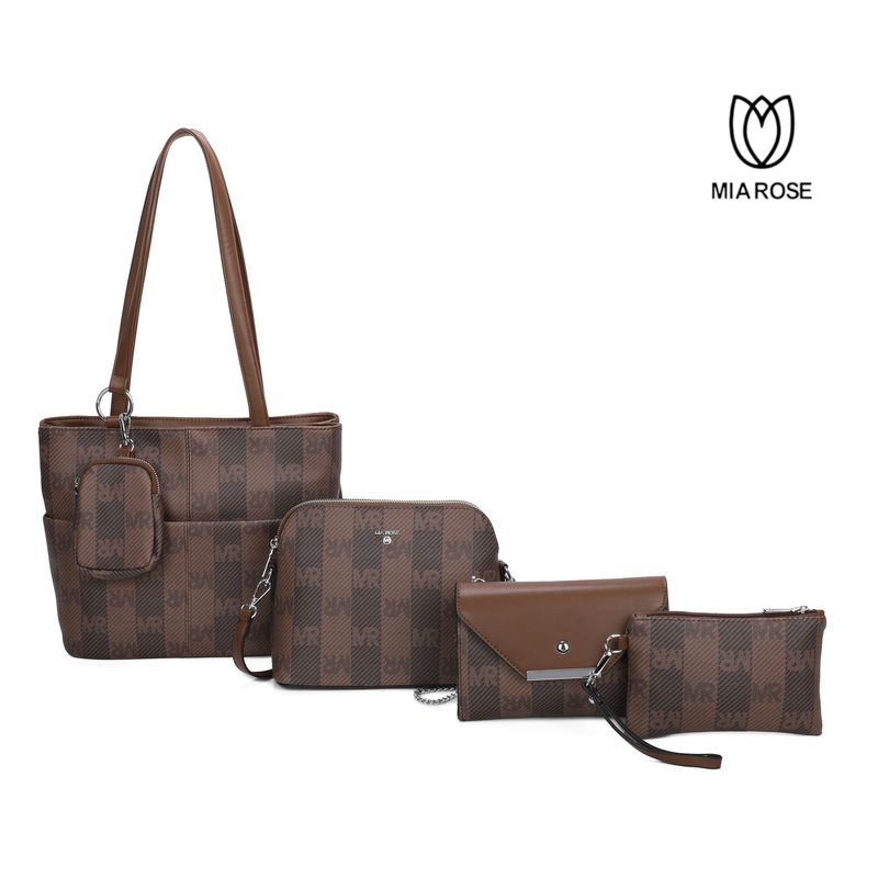 MIA ROSE - CARTERA ALESSIA SET DE 5PCS CARTERA+BOLSO+MORRAL+NECESER+MONEDERO