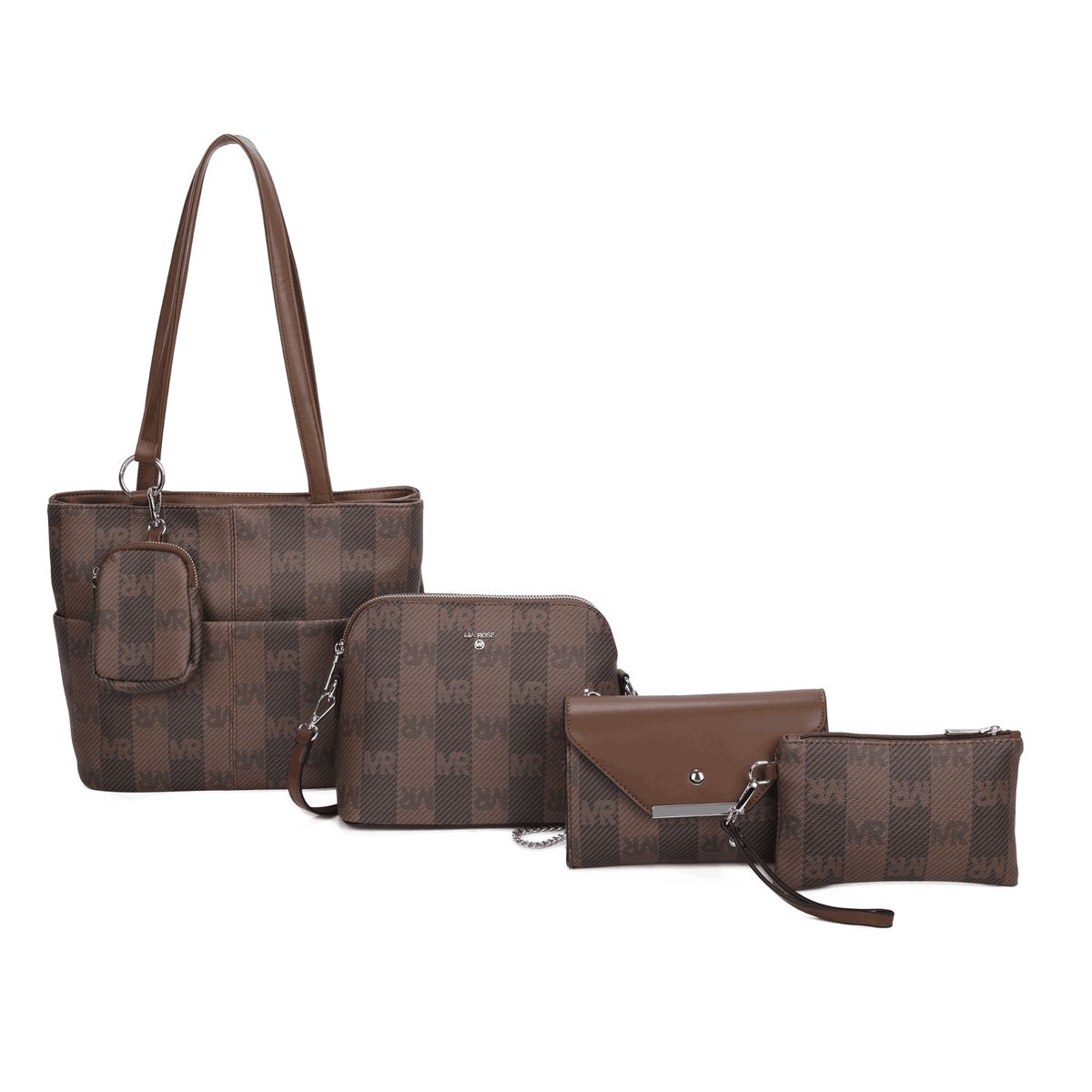 MIA ROSE - CARTERA ALESSIA SET DE 5PCS CARTERA+BOLSO+MORRAL+NECESER+MONEDERO