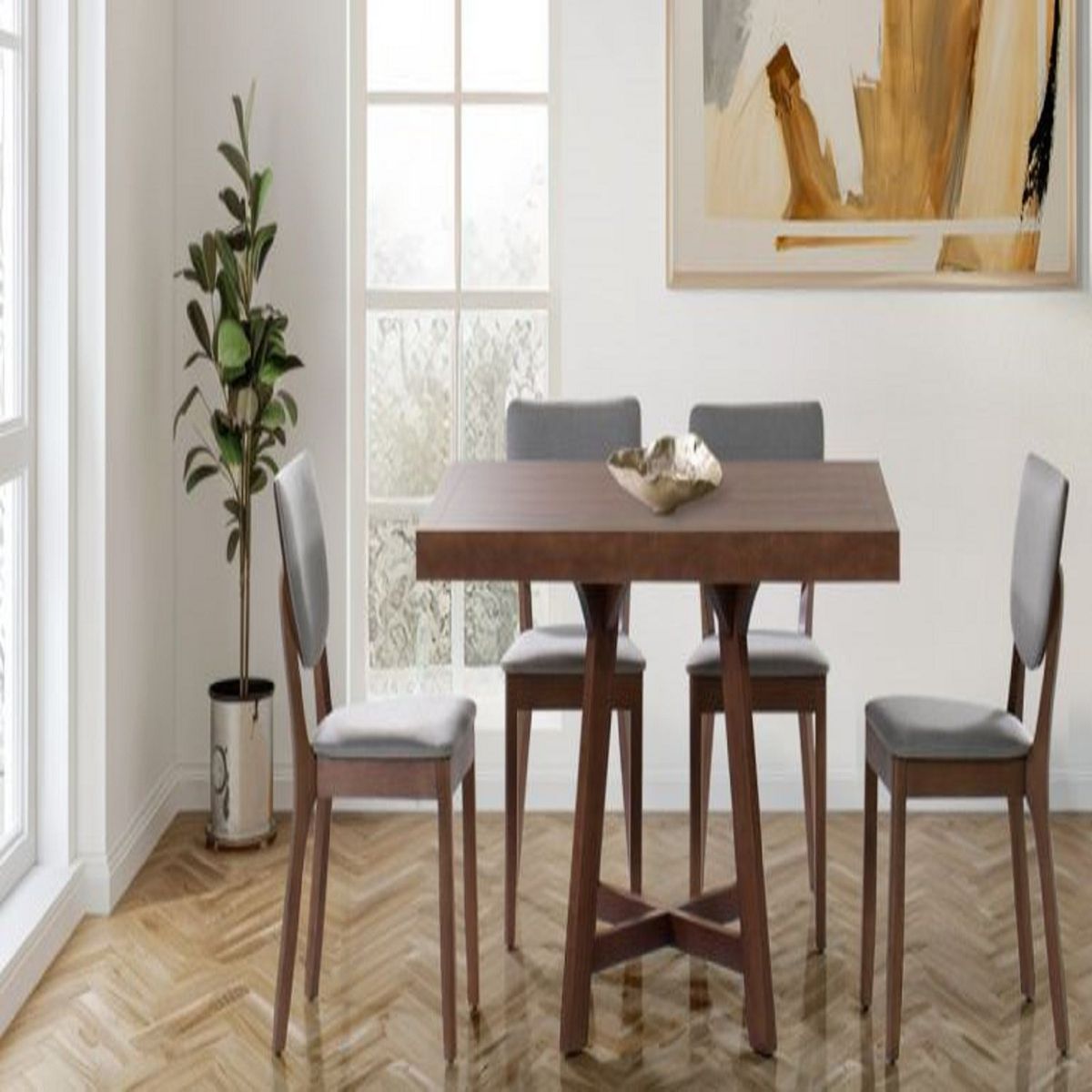 DMUEBLES - Comedor Dmuebles 4 sillas Granada - Nogal oscuro