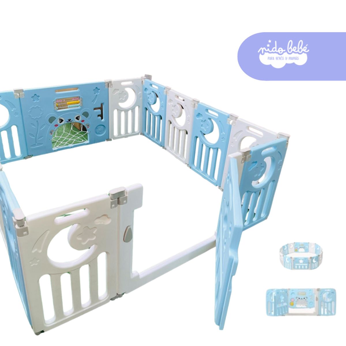 Corral De Juegos Plegable Bebe Modelo Estrella color Celeste, marca GENERICO - Foto 2