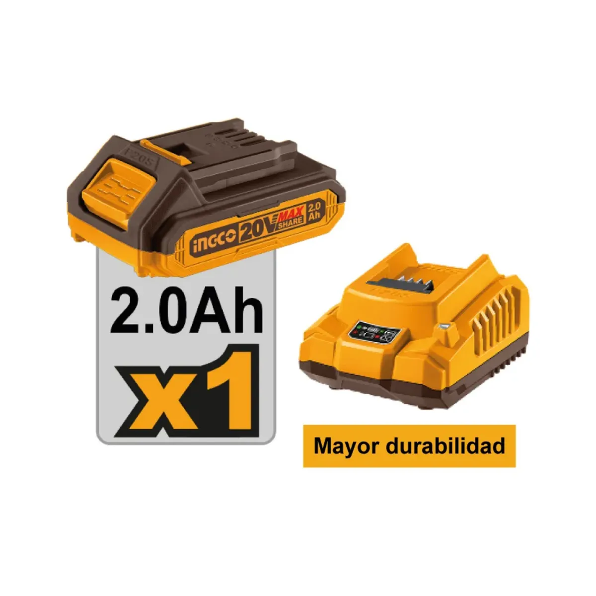 INGCO TOOLS - TALADRO ATORNILLADOR INALÁMBRICO INGCO 20V 20AH + BATERÍA + CARGADOR