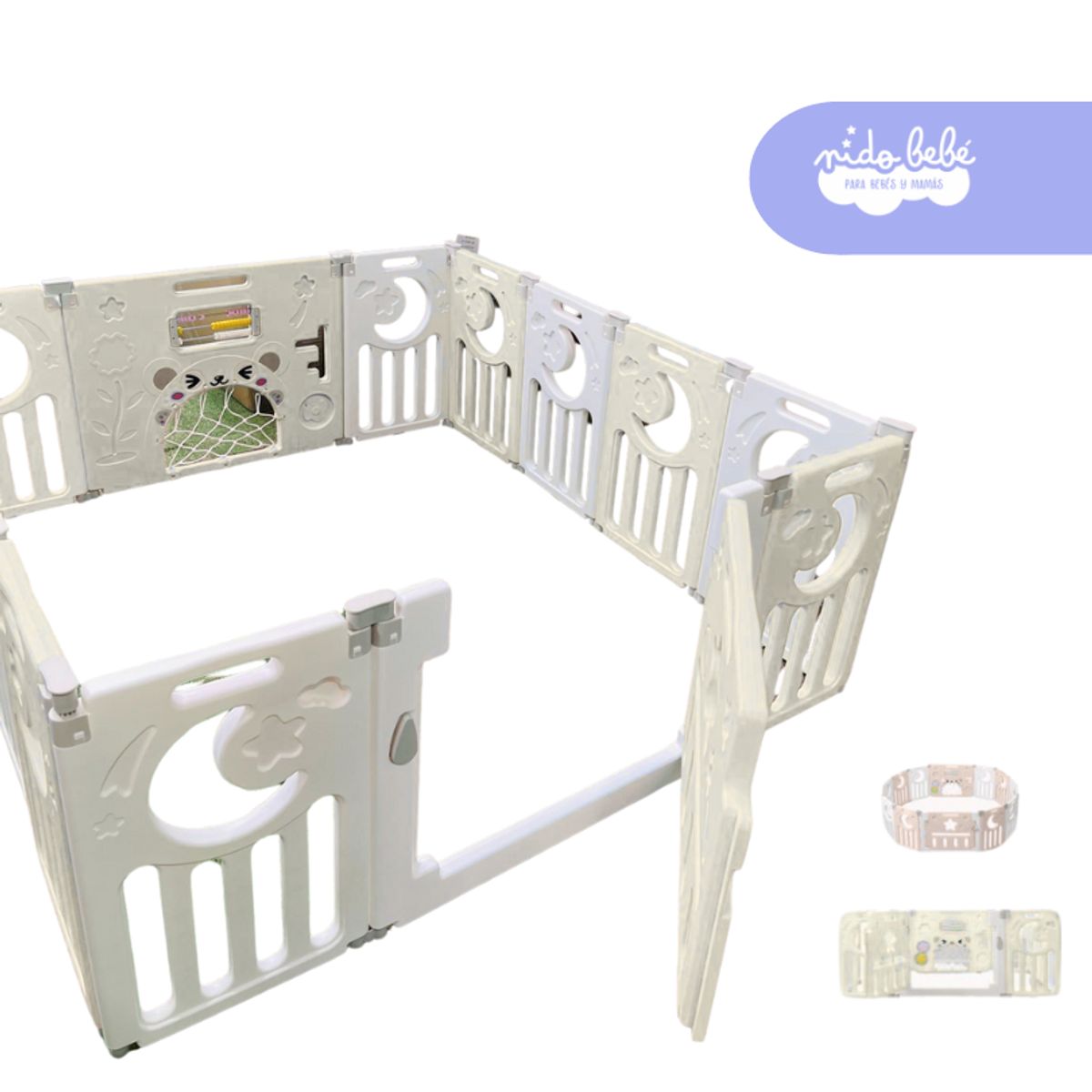 GENERICO - Corral De Juegos Plegable Bebe Modelo Estrella color Blanco