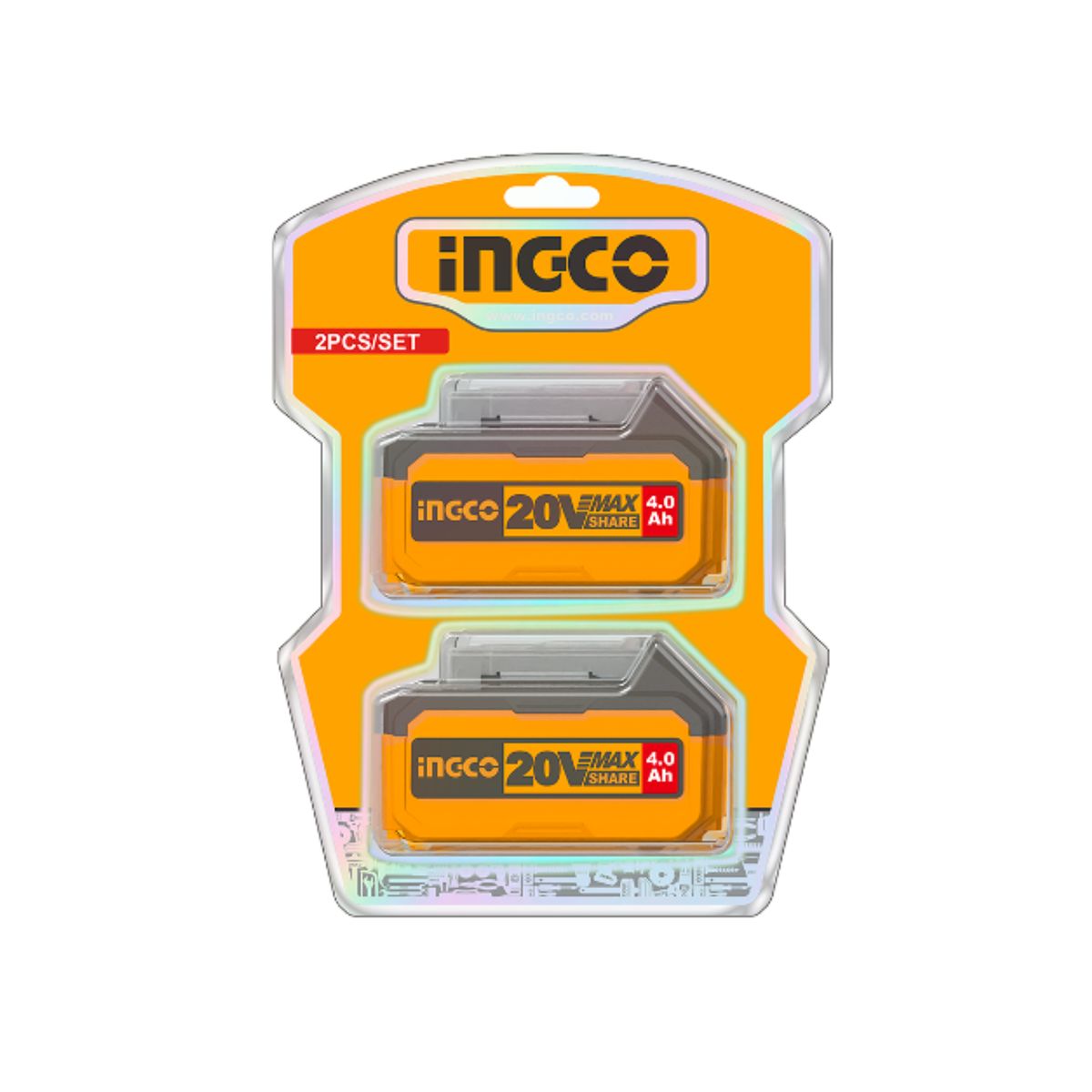 INGCO TOOLS - Combo de 2 baterias de litio de 4ah Industrial Ingco