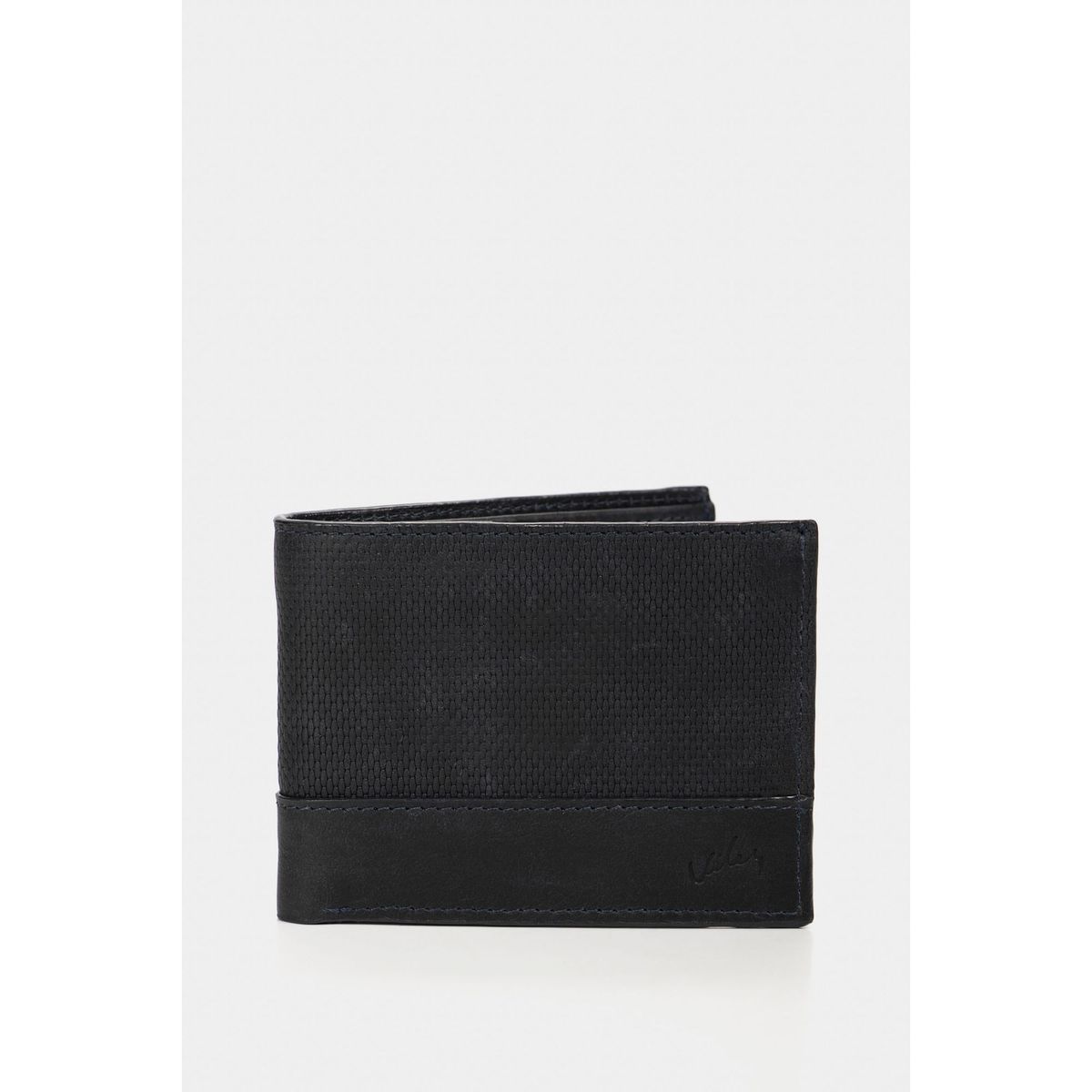 VELEZ - Vélez Billetera Dante Cuero Hombre Grabado Lego Azul Osc