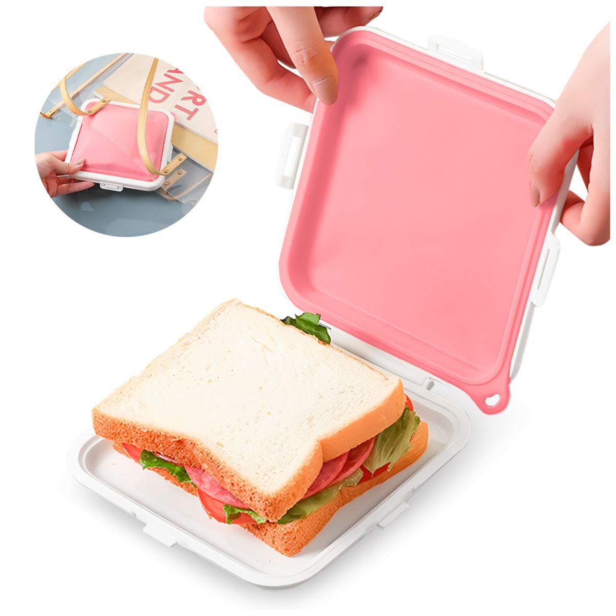 KELLER - Táper para Sandwich Rosado A88