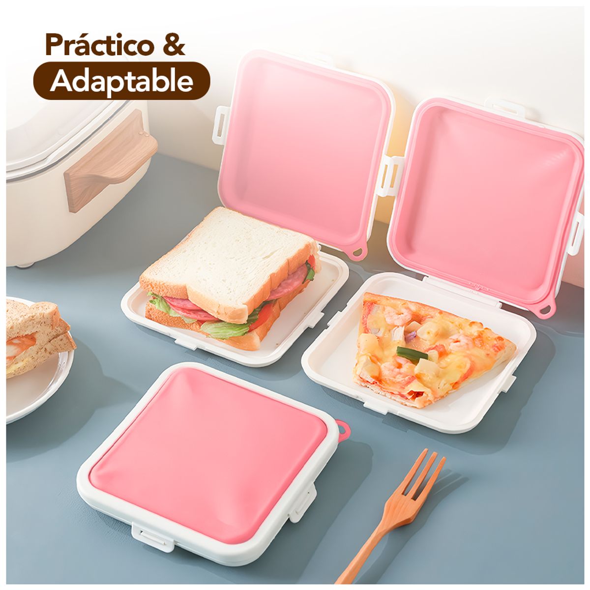 KELLER - Táper para Sandwich Rosado A88