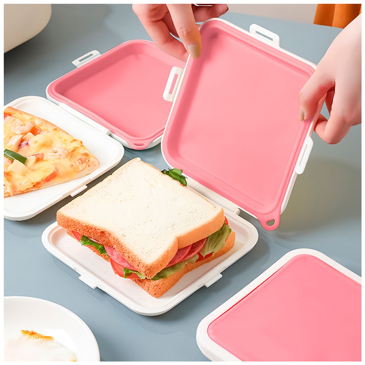 KELLER - Táper para Sandwich Rosado A88