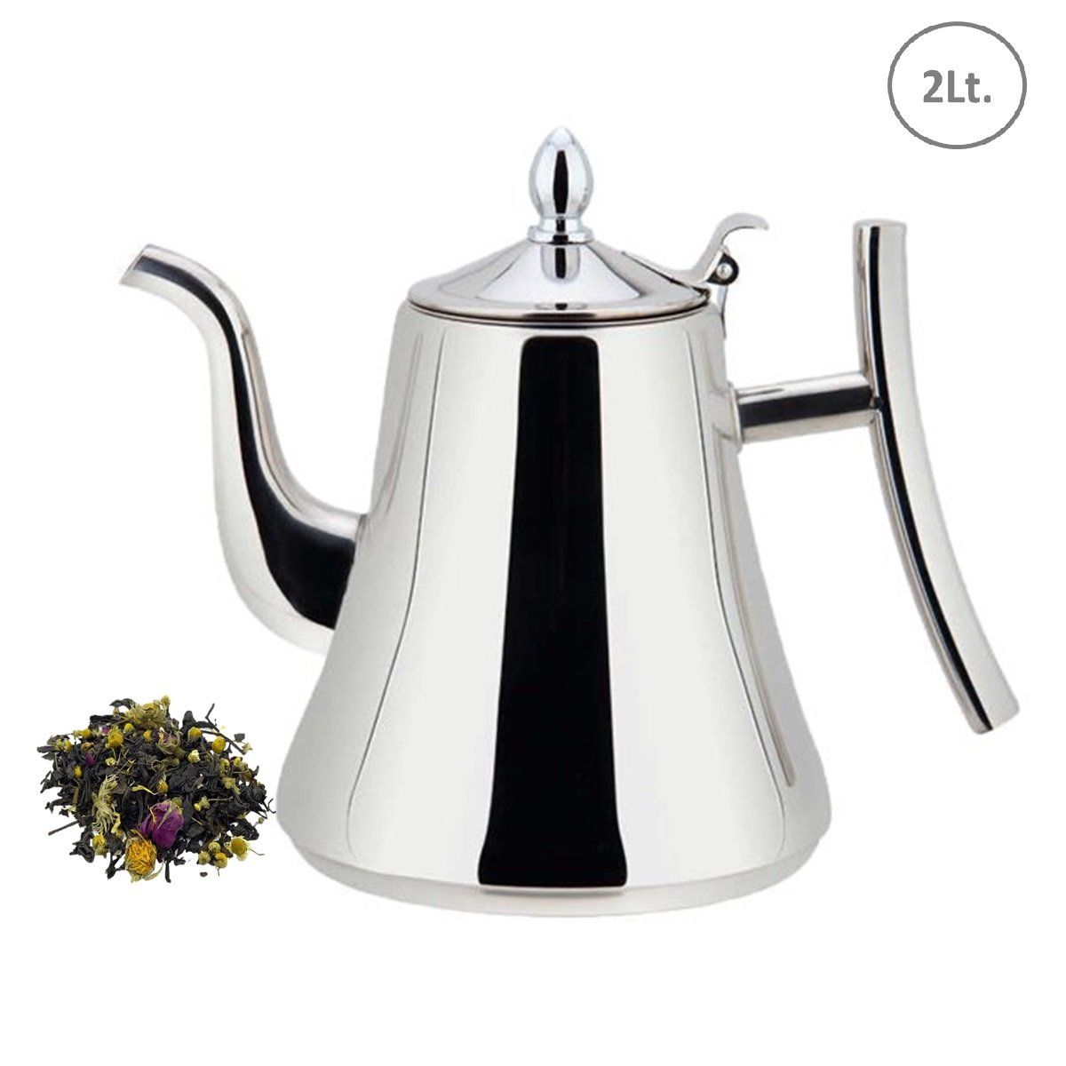 GENERICO - Tetera Jarra Infusor de Acero Inoxidable 2Lt