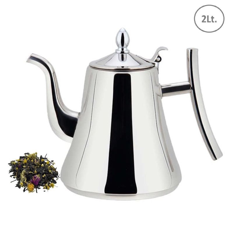 GENERICO - Tetera Jarra Infusor de Acero Inoxidable 2Lt