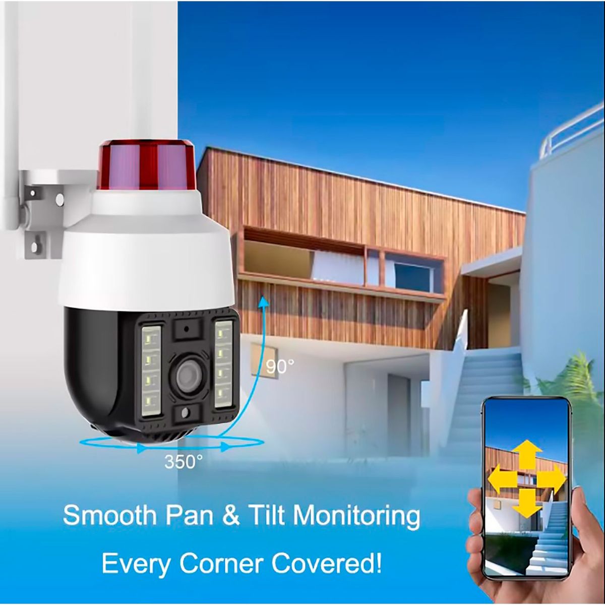 GENERICO - Cámara Seguridad PTZ Alta Resolución 360° Exterior Alarma