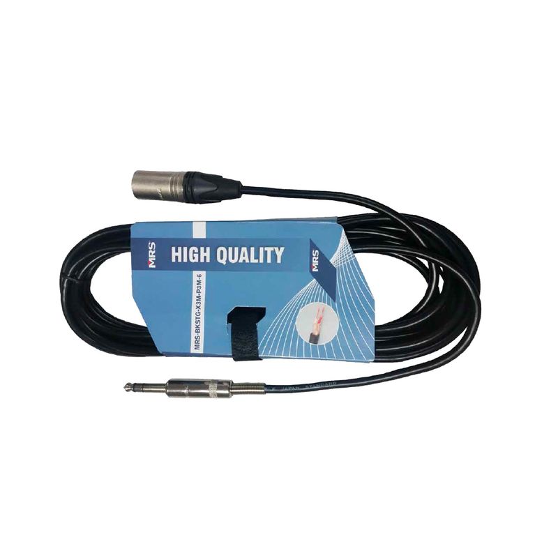 GENERICO - Cable Profesional XLR macho a Plug Mono  6 mts