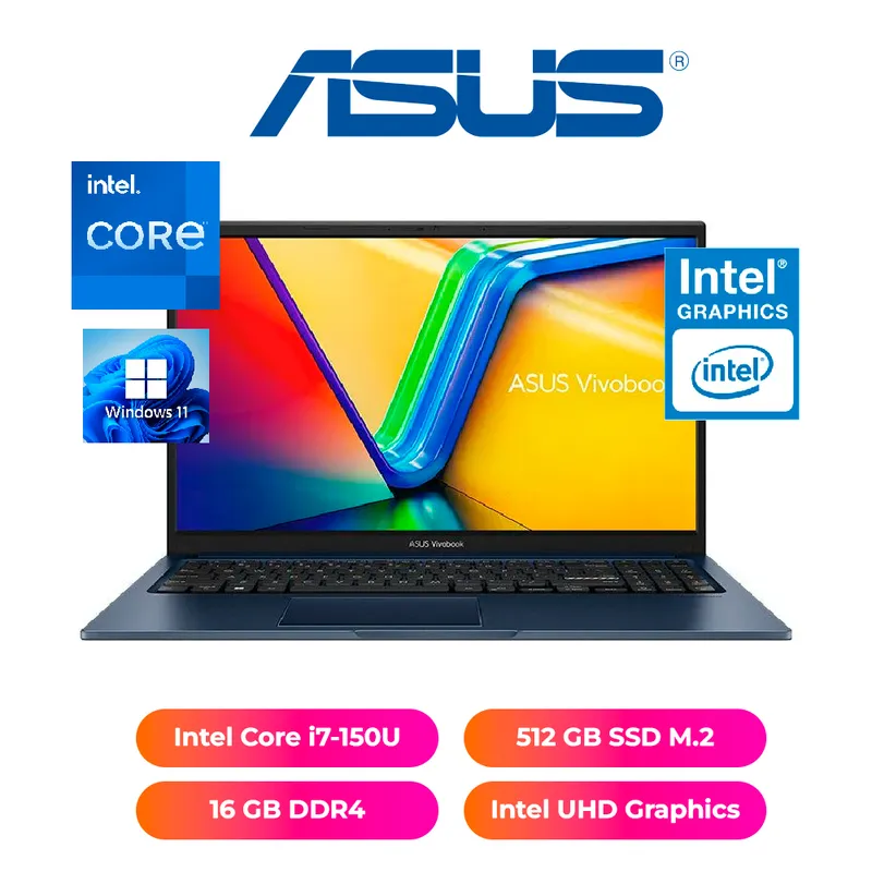 ASUS - LAPTOP ASUS X1504VA 156 FHD INTEL CORE i7-150U 16GB RAM 512GB SSD - NOTEBOOK