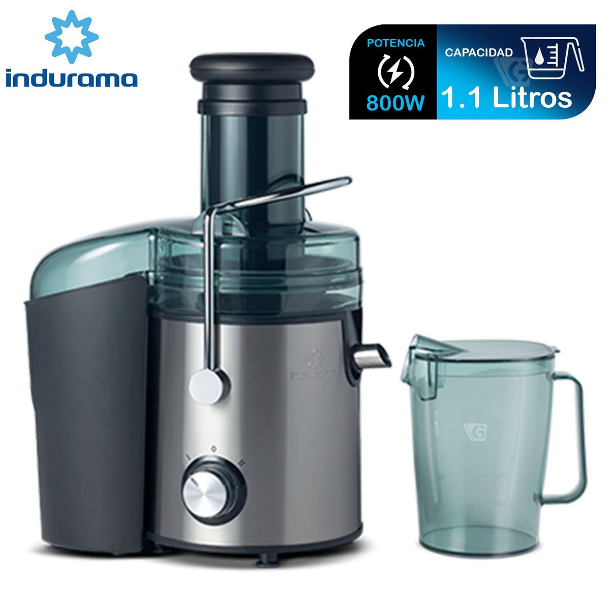 INDURAMA - Extractor de Jugo 1.1 Litros Indurama EI-CR Acero