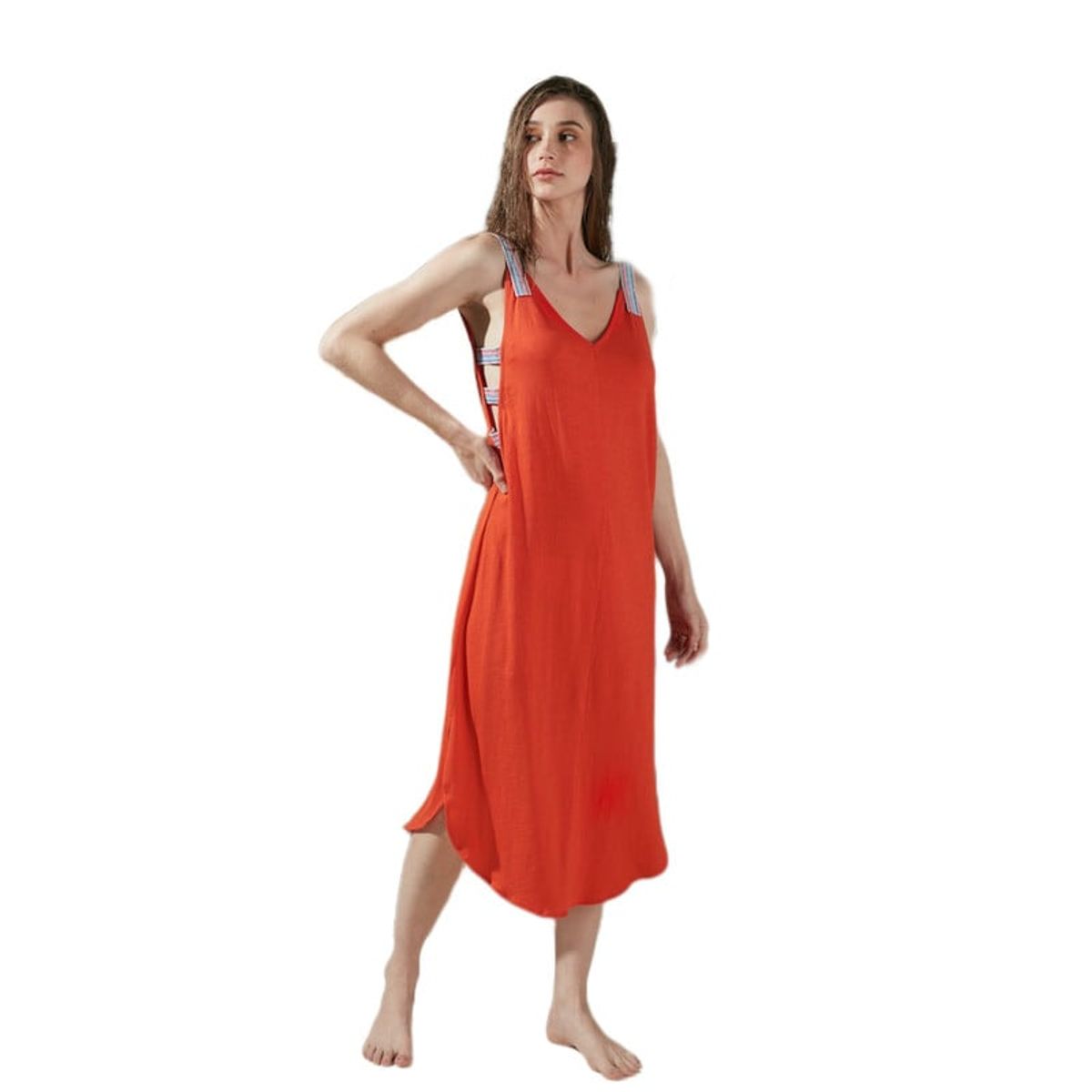 PERMUTA - Salida de playa midi algodon Eva Coral Permuta