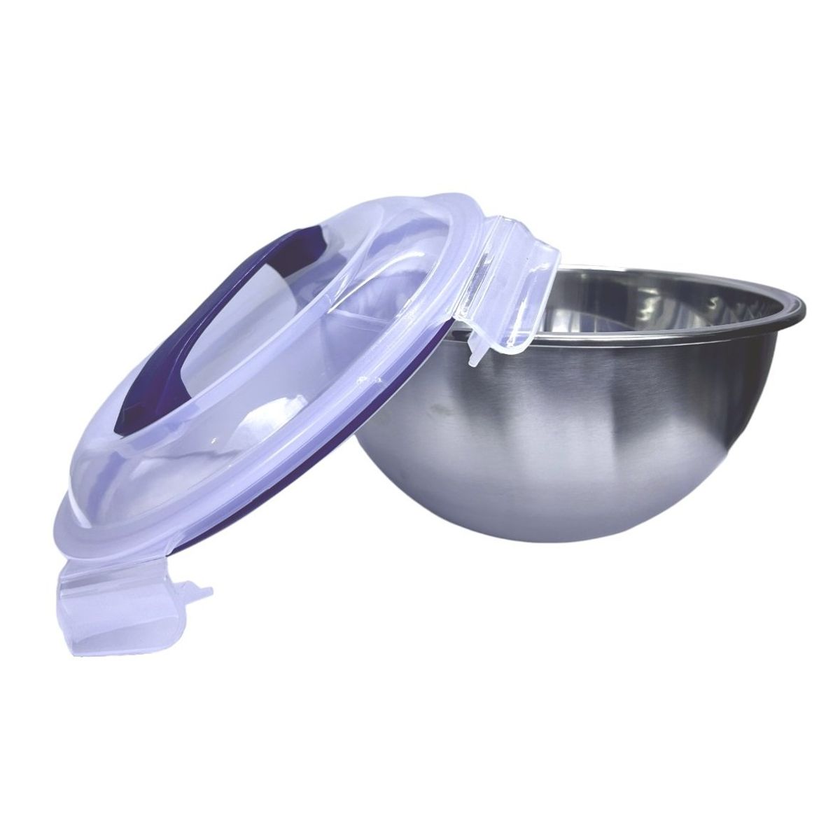 GENERICO - Bowl de Acero Inoxidable Con Tapa 4.35 L Apto Para Microondas