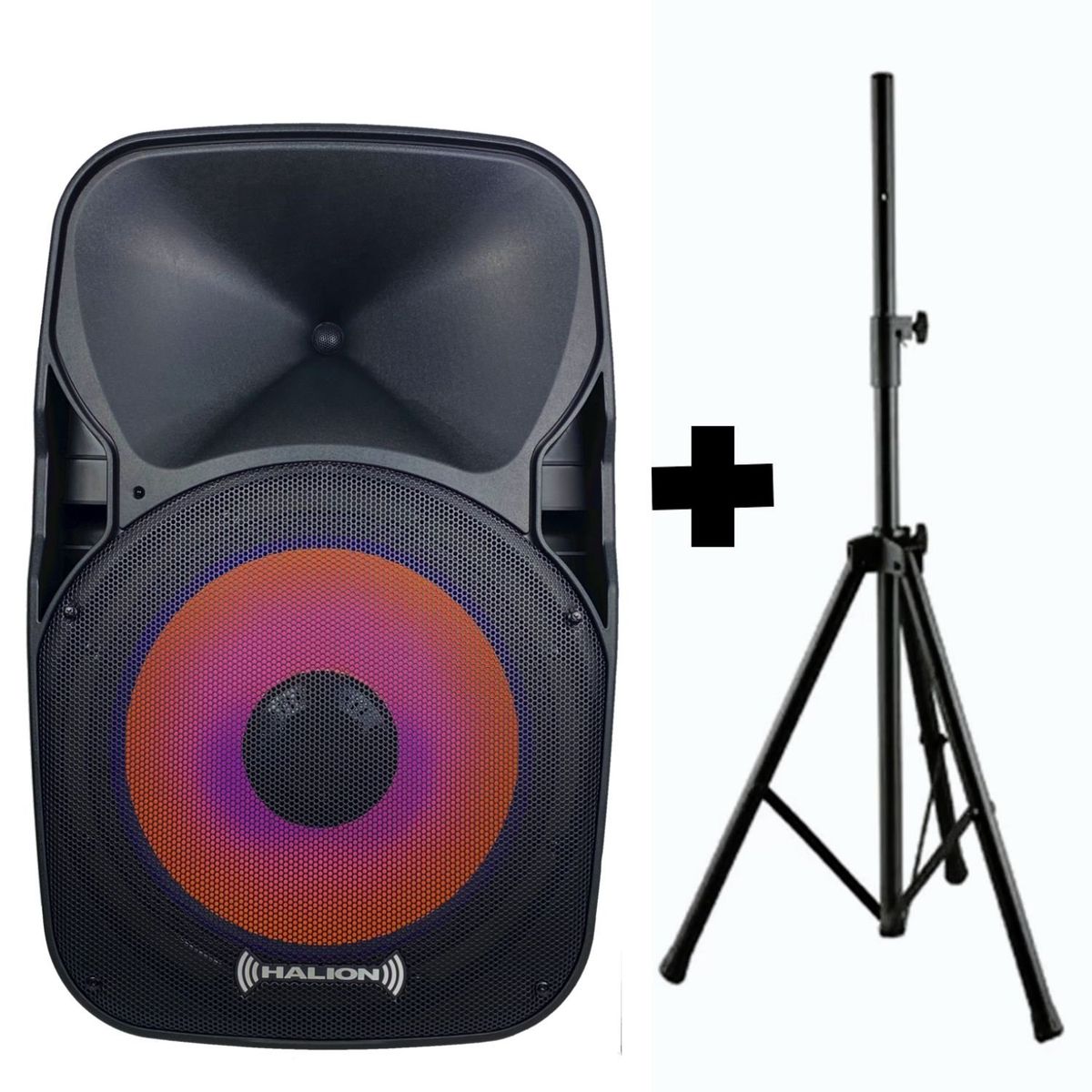 HALION - Parlante Activo Halion RHA 15EB + Soporte 800W PMPO USB BT Micrófono