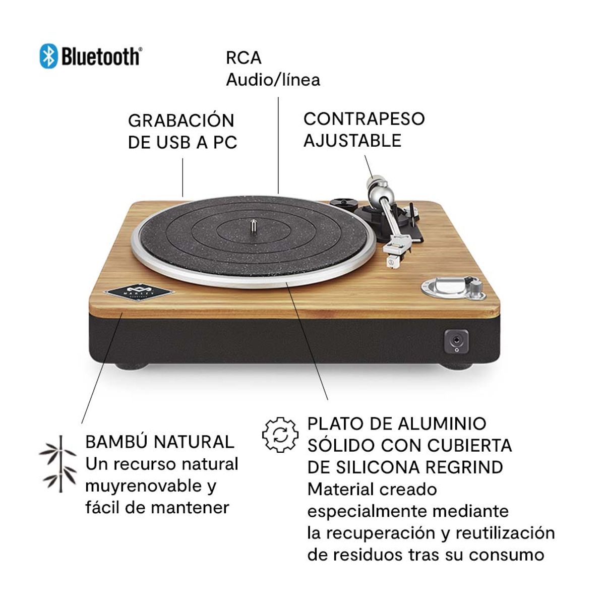 HOUSE OF MARLEY - Tornamesa Bluetooth House of Marley Stir It Up Inalámbrico