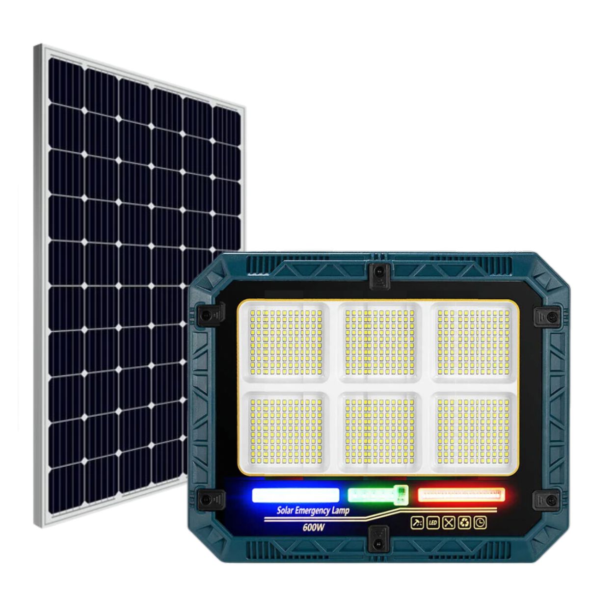 GENERICO - Lampara Solar Farola + Panel Solar Luz Led Emergencia Recargable 400W