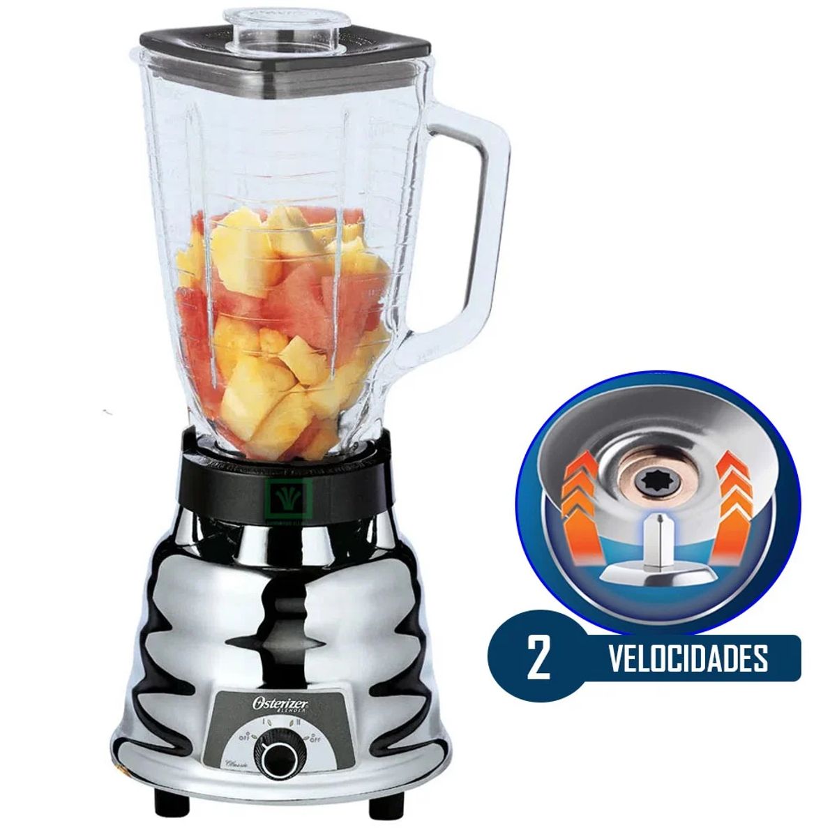 OSTER - LICUADORA OSTER 2VELOCIDADES MOTOR 600W COLOR PLATEADO