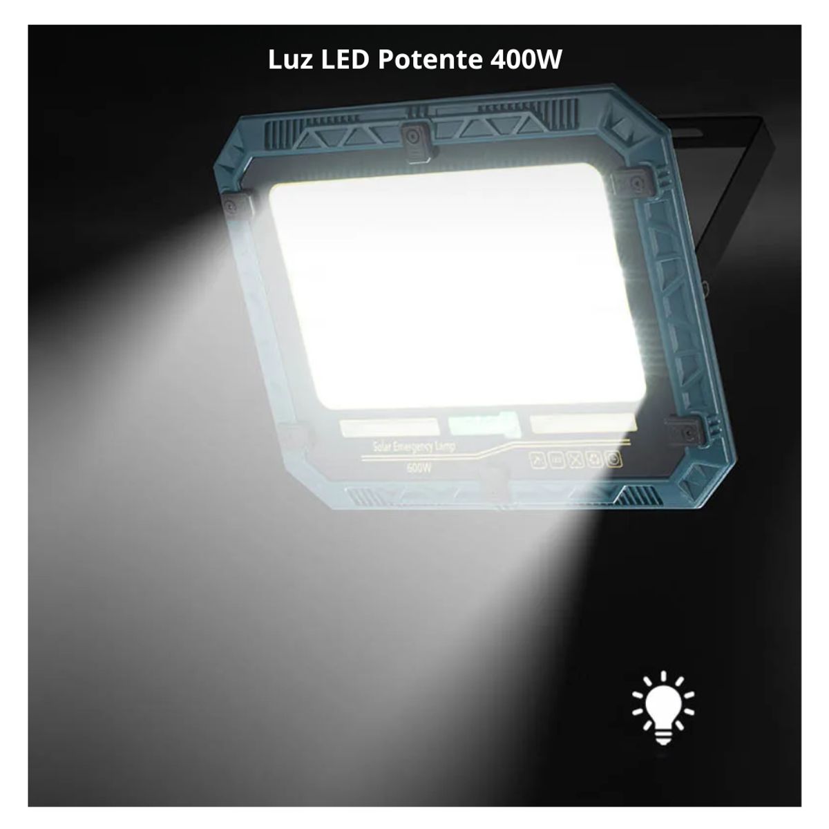 GENERICO - Lampara Solar Farola + Panel Solar Luz Led Emergencia Recargable 400W