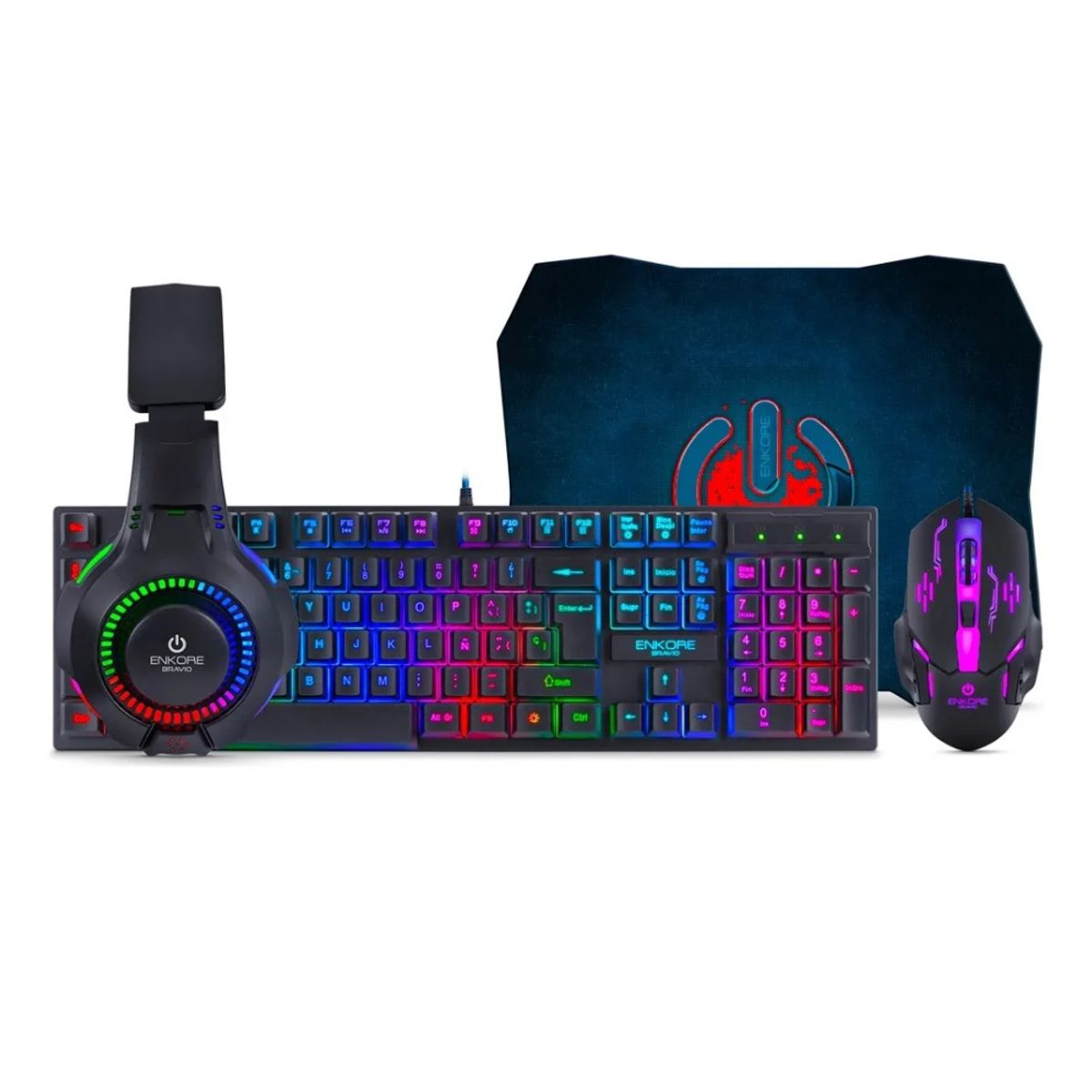 ENKORE - Kit Gamer 4 En 1 Bravio Enkore Luces Led + Envio Gratis