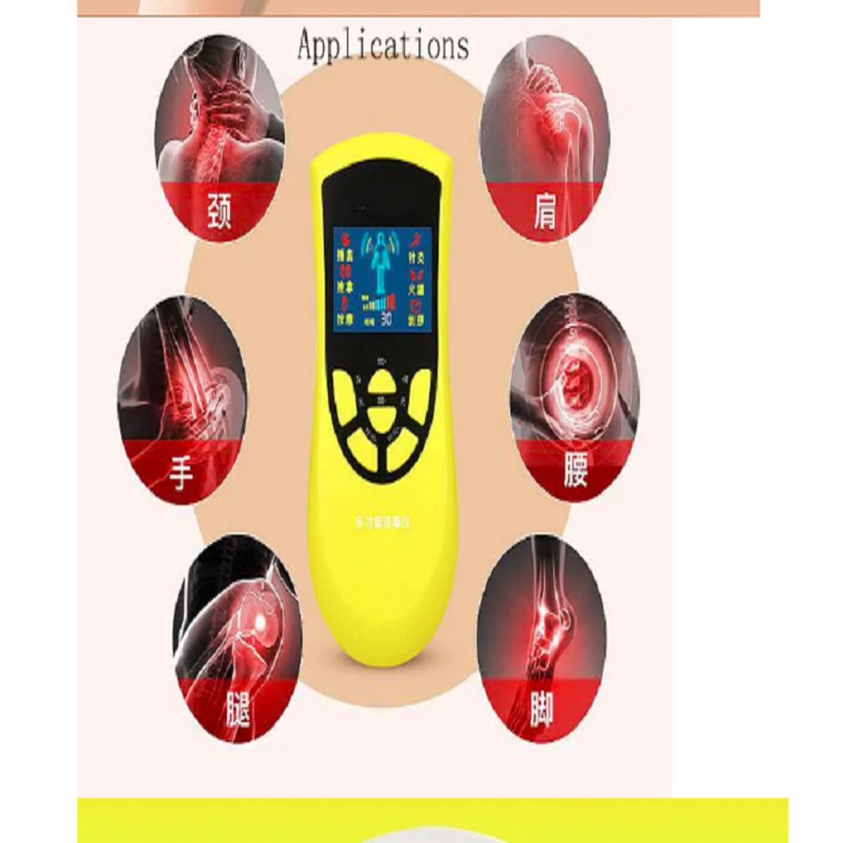 VICTORIA - Masajeador electrico con parches tens electrodos-Amarillo