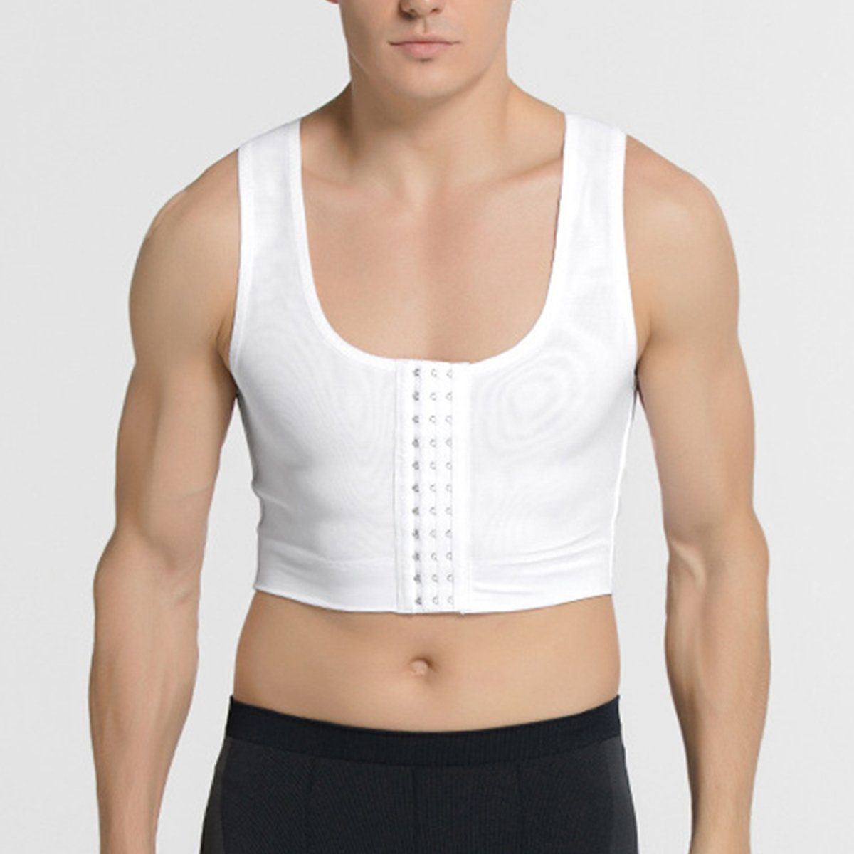 ZIMRAHYG - Camiseta sin mangas moldeadora de pecho corsé para hombre