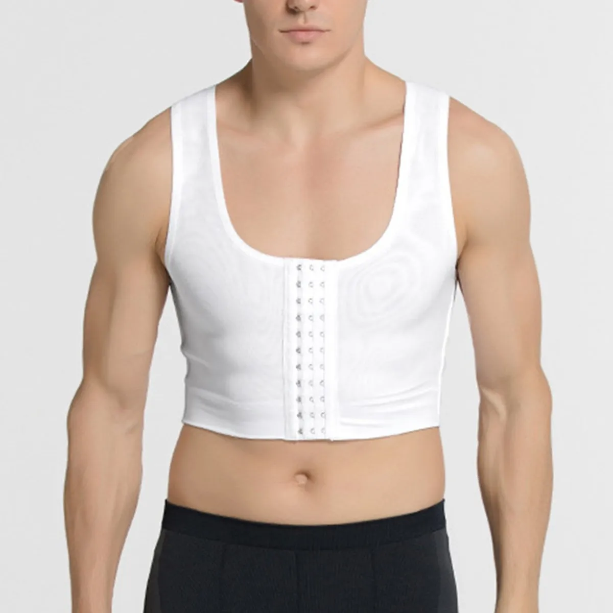 ZIMRAHYG - Camiseta sin mangas moldeadora de pecho corsé para hombre