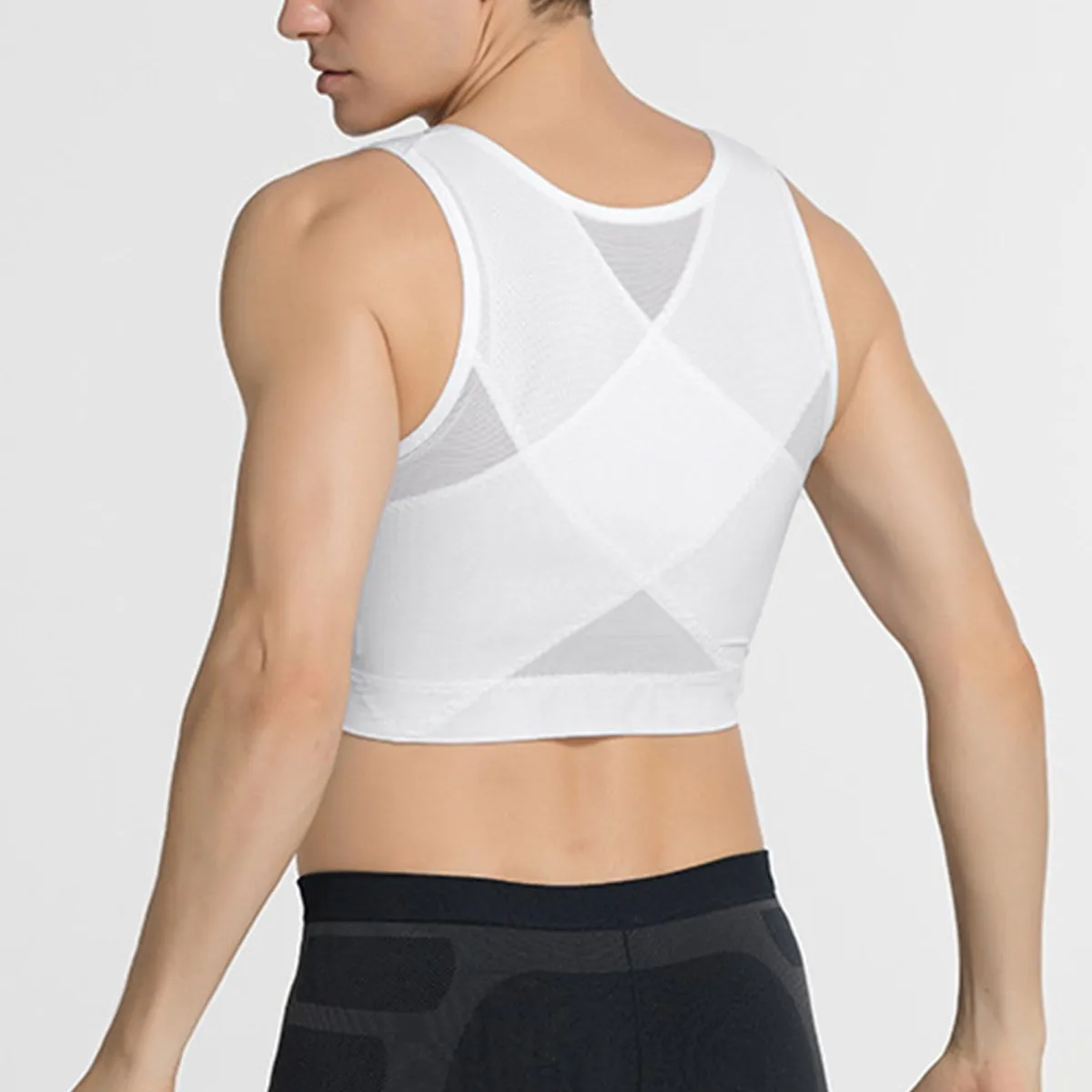 ZIMRAHYG - Camiseta sin mangas moldeadora de pecho corsé para hombre