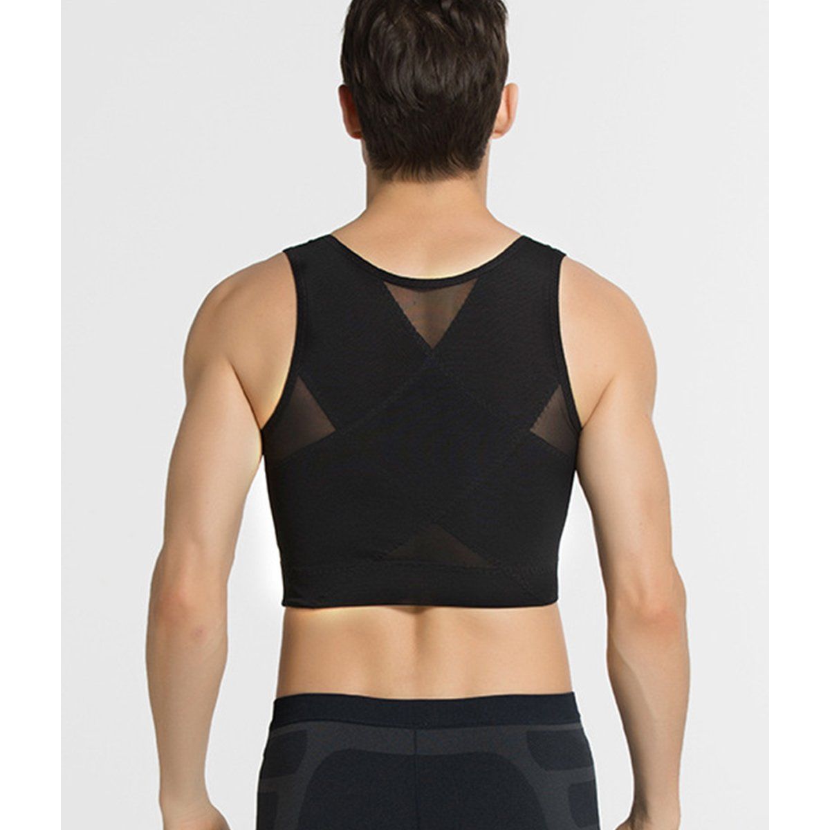 ZIMRAHYG - Camiseta sin mangas moldeadora de pecho corsé para hombre