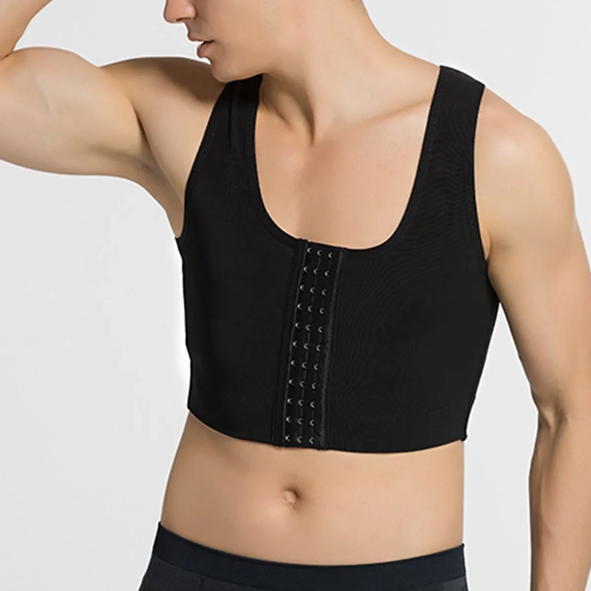 ZIMRAHYG - Camiseta sin mangas moldeadora de pecho corsé para hombre