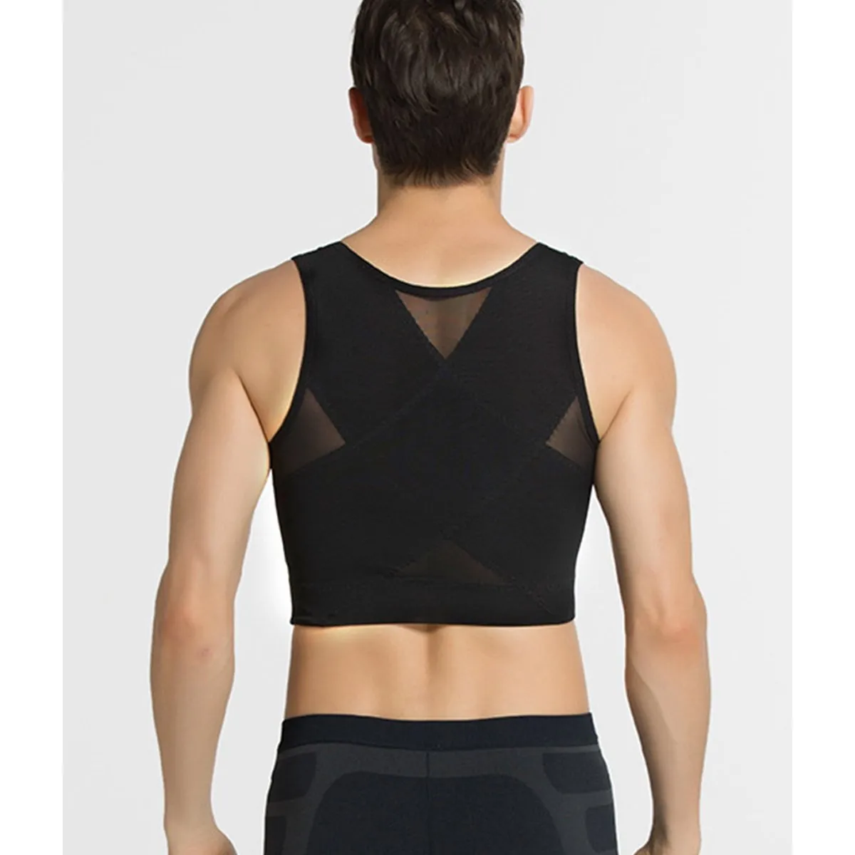 ZIMRAHYG - Camiseta sin mangas moldeadora de pecho corsé para hombre