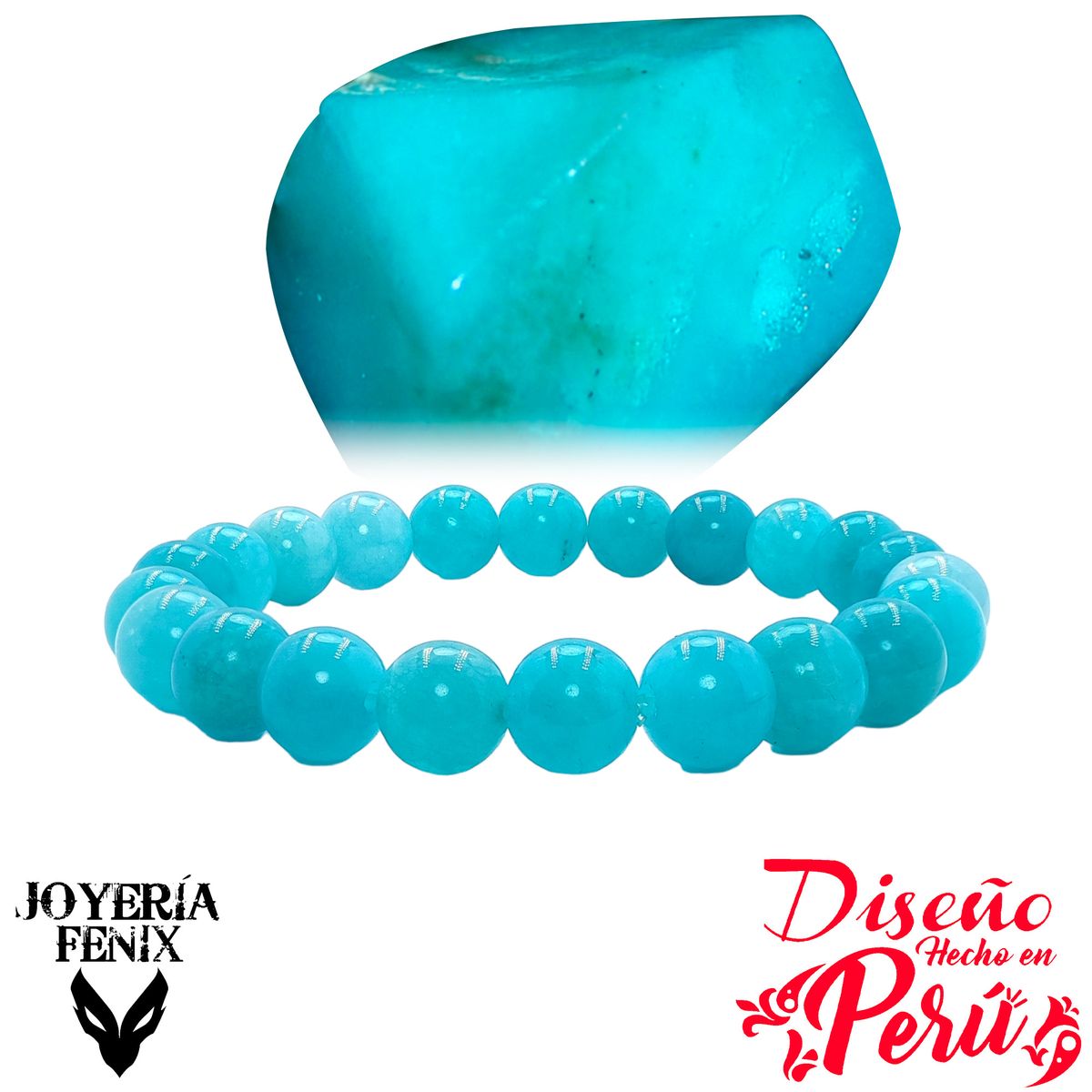 JOYERIA FENIX - Pulsera Piedra Natural Elástica 8mm Joyería Fenix