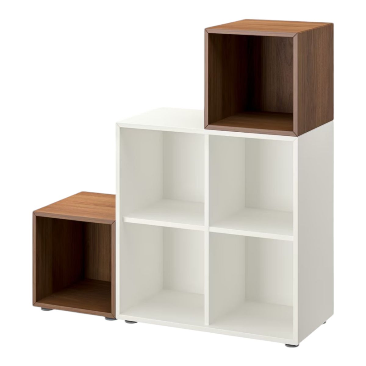 GENERICO - Organizador de Almacenamiento Multiusos Cubos Movibles Blanco y Nogal