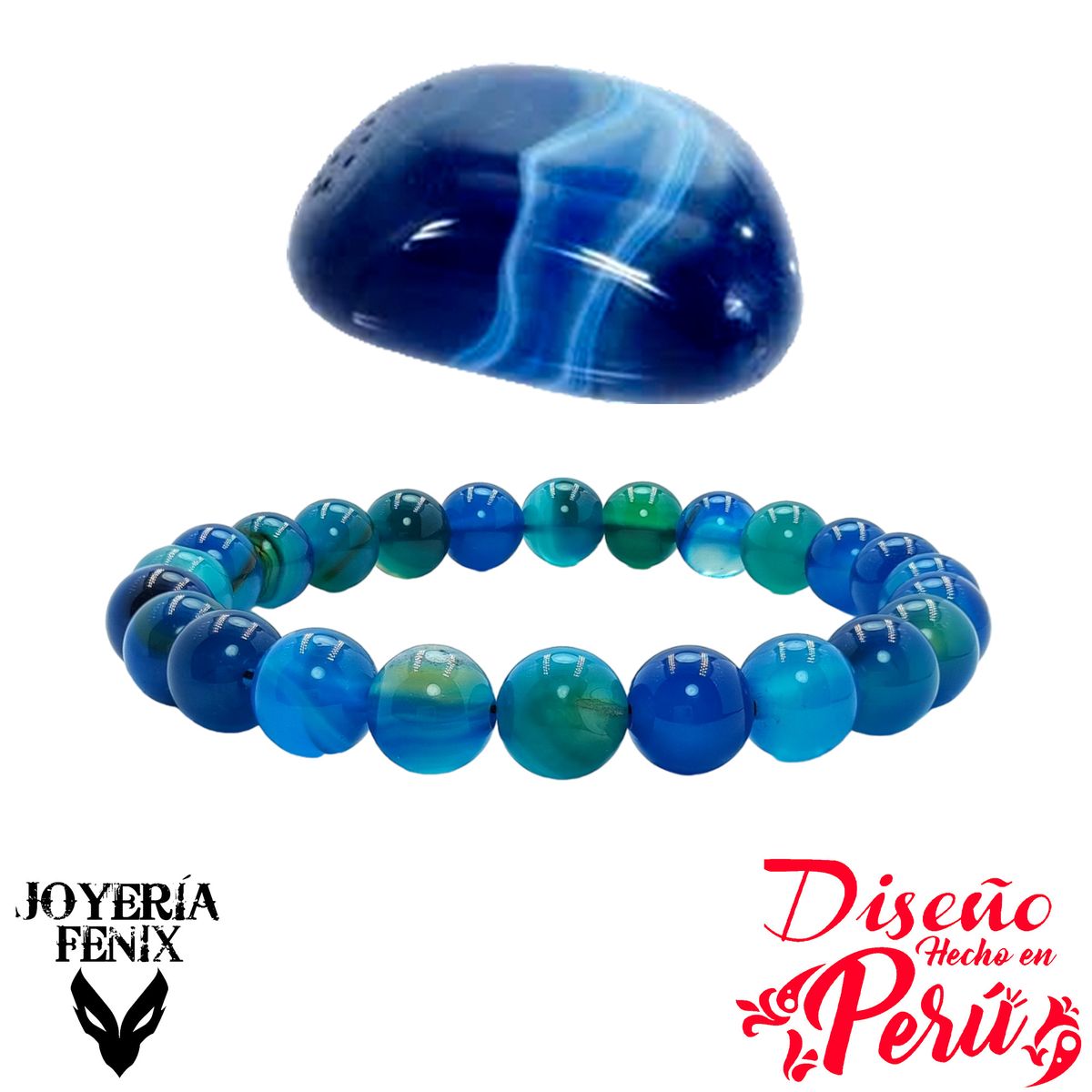 JOYERIA FENIX - Pulsera Piedra Natural Elástica 8mm Joyería Fenix