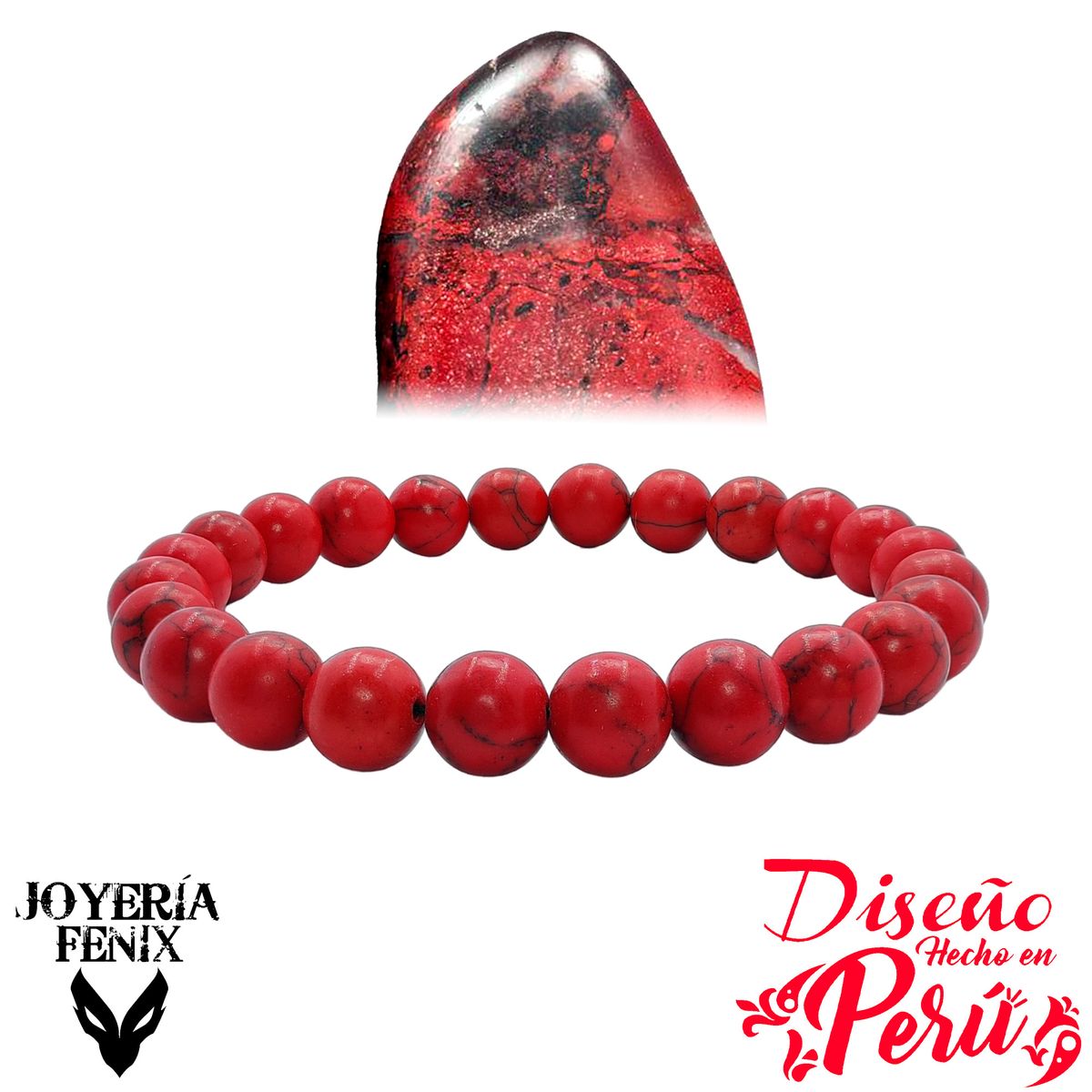 JOYERIA FENIX - Pulsera Piedra Natural Elástica 8mm Joyería Fenix