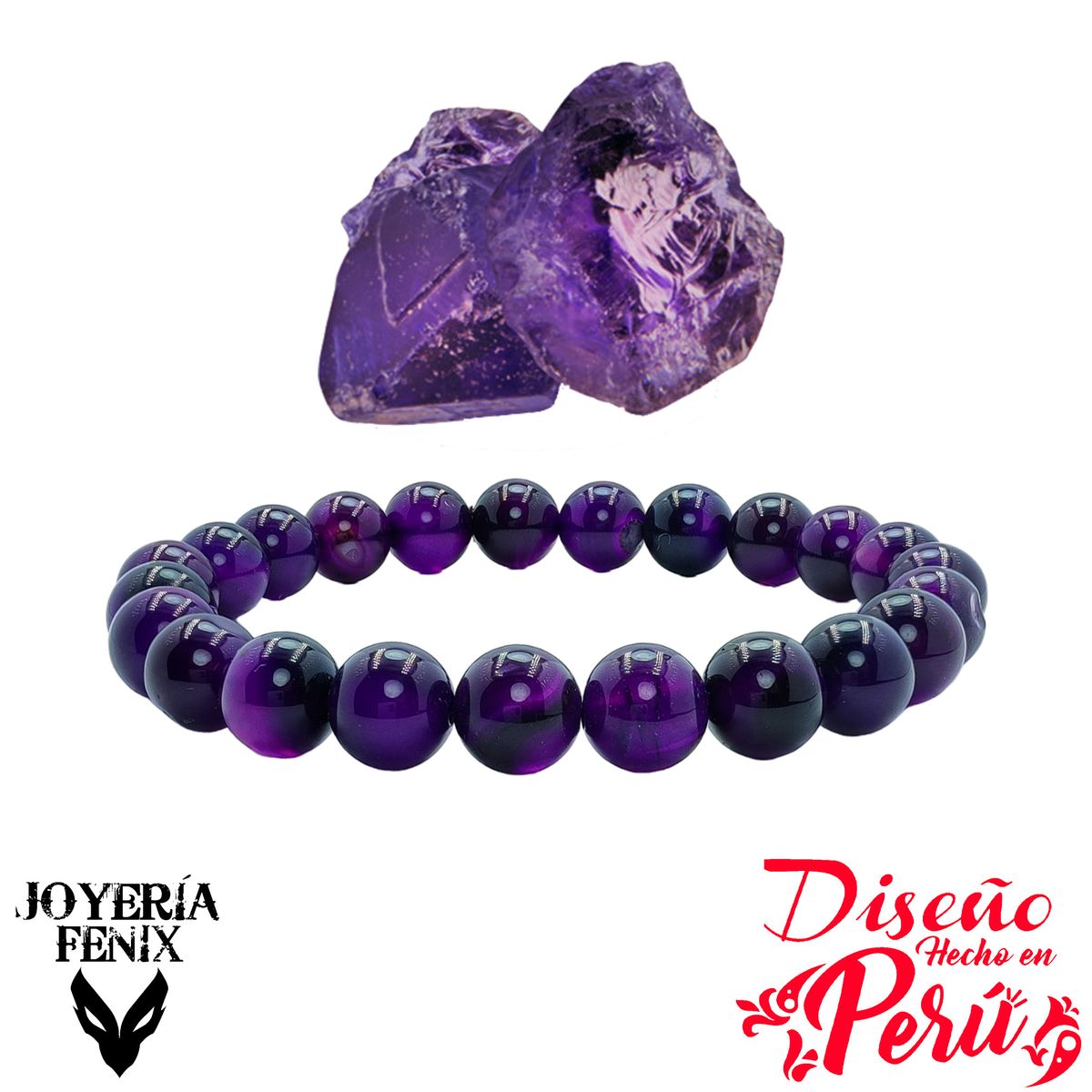 JOYERIA FENIX - Pulsera Piedra Natural Elástica 8mm Joyería Fenix
