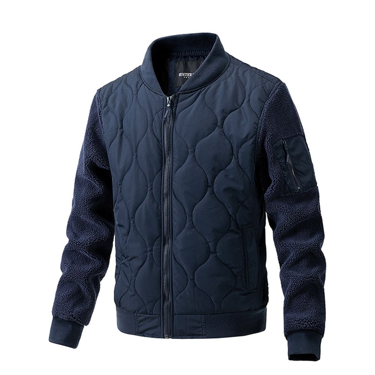TIOZONEY - Chaqueta con cierre para hombre - Azul