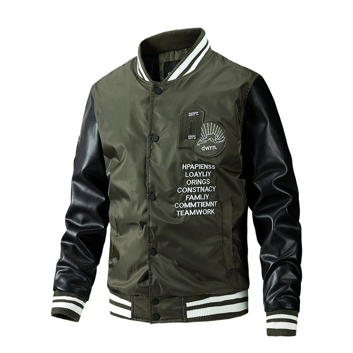 TIOZONEY - Chaqueta de béisbol para hombre - Verde
